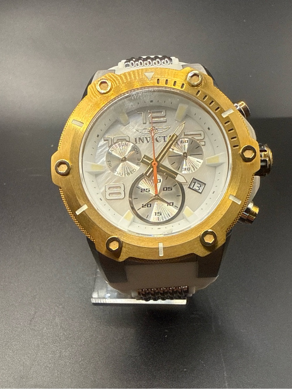 Invicta Speedway White Mother of Pearl Men's Watch - 22512 New Battery